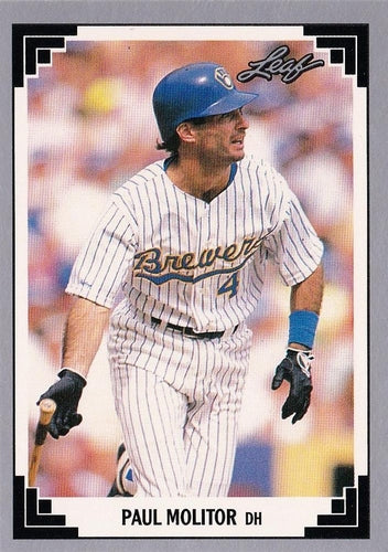 #302 Paul Molitor - Milwaukee Brewers - 1991 Leaf Baseball