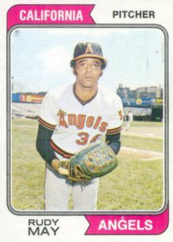#302 Rudy May - California Angels - 1974 Topps Baseball