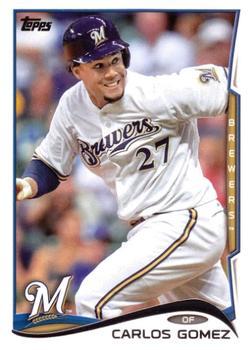 #302b Carlos Gomez - Milwaukee Brewers - 2014 Topps Baseball