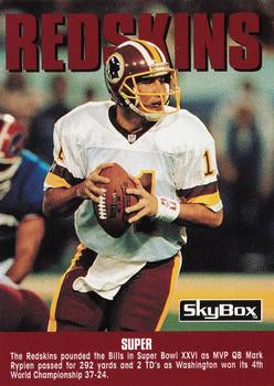 #304 Mark Rypien - Washington Redskins - 1992 SkyBox Impact Football