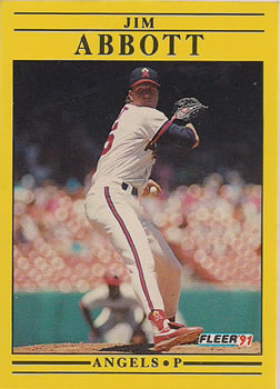 #305 Jim Abbott - California Angels - 1991 Fleer Baseball
