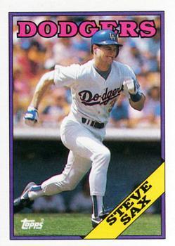 #305 Steve Sax - Los Angeles Dodgers - 1988 Topps Baseball