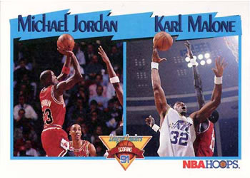 #306 Michael Jordan / Karl Malone - Chicago Bulls / Utah Jazz - 1991-92 Hoops Basketball