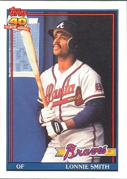 #306 Lonnie Smith - Atlanta Braves - 1991 O-Pee-Chee Baseball