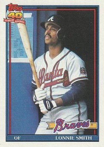 #306 Lonnie Smith - Atlanta Braves - 1991 Topps Baseball