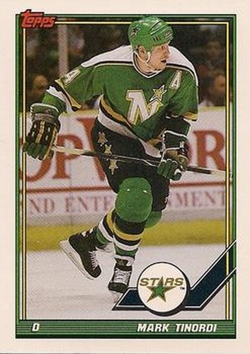 #308 Mark Tinordi - Minnesota North Stars - 1991-92 Topps Hockey
