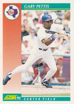 #308 Gary Pettis - Texas Rangers - 1992 Score Baseball