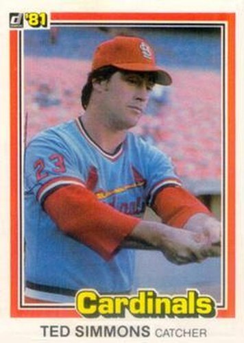#308 Ted Simmons - St. Louis Cardinals - 1981 Donruss Baseball