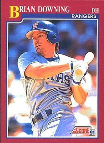 #30T Brian Downing - Texas Rangers - 1991 Score Rookie & Traded Baseball