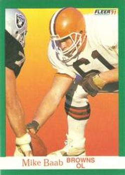 #30 Mike Baab - Cleveland Browns - 1991 Fleer Football