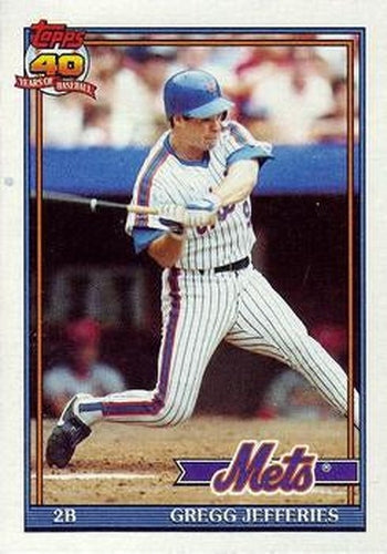 #30 Gregg Jefferies - New York Mets - 1991 Topps Baseball