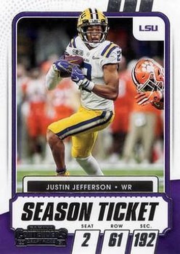 #30 Justin Jefferson - LSU Tigers - 2021 Panini Contenders Draft Picks Football