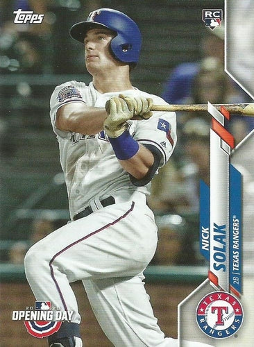 #30 Nick Solak - Texas Rangers - 2020 Topps Opening Day Baseball