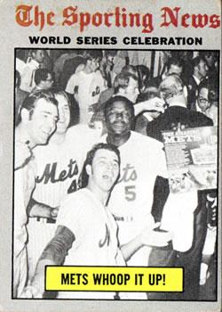 #310 1969 World Series Summary - Mets Whoop It Up! - New York Mets / Baltimore Orioles - 1970 Topps Baseball