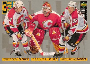 #312 Theoren Fleury / Michael Nylander / Trevor Kidd - Calgary Flames - 1996-97 Collector's Choice Hockey