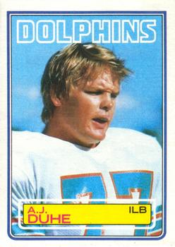 #312 A.J. Duhe - Miami Dolphins - 1983 Topps Football