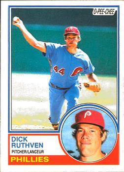 #313 Dick Ruthven - Philadelphia Phillies - 1983 O-Pee-Chee Baseball