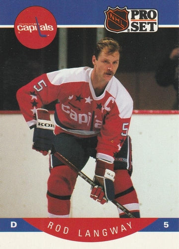 #314 Rod Langway - Washington Capitals - 1990-91 Pro Set Hockey