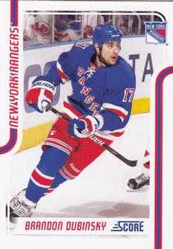 #315 Brandon Dubinsky - New York Rangers - 2011-12 Score Hockey