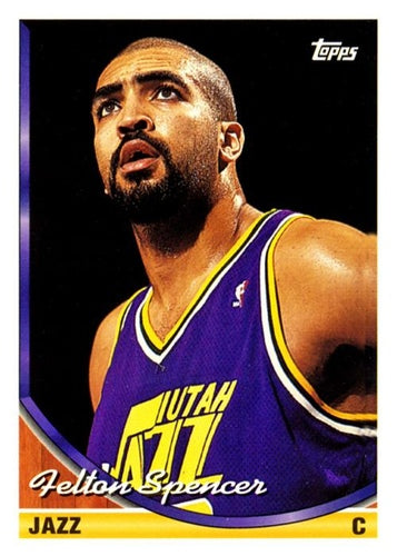 #317 Felton Spencer - Utah Jazz - 1993-94 Topps Basketball