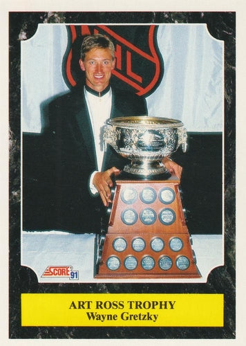 #317 Wayne Gretzky Art Ross Trophy - Los Angeles Kings - 1991-92 Score Canadian Bilingual Hockey