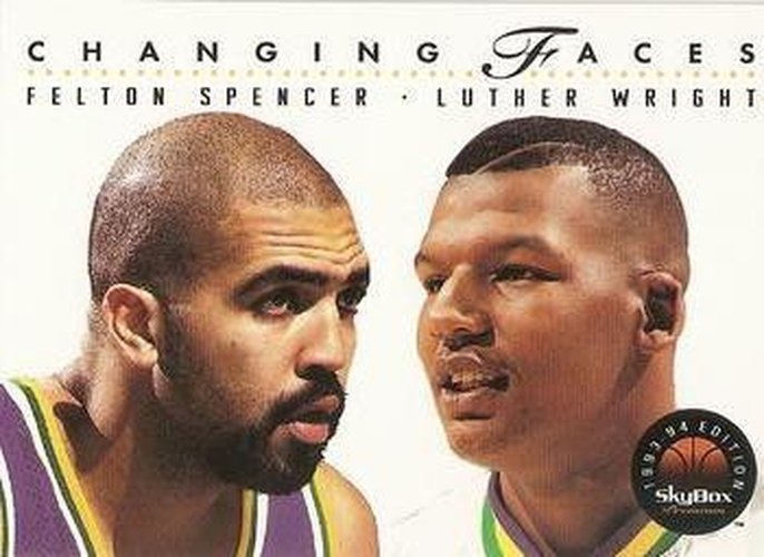 #317 Felton Spencer/Luther Wright - Utah Jazz - 1993-94 SkyBox Premium Basketball