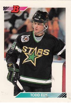 #317 Todd Elik - Minnesota North Stars - 1992-93 Bowman Hockey