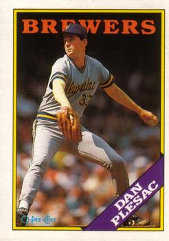 #317 Dan Plesac - Milwaukee Brewers - 1988 O-Pee-Chee Baseball