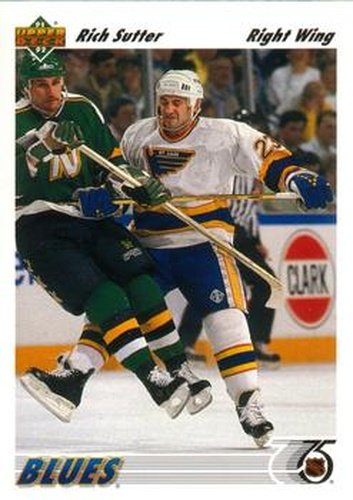 #317 Rich Sutter - St. Louis Blues - 1991-92 Upper Deck Hockey