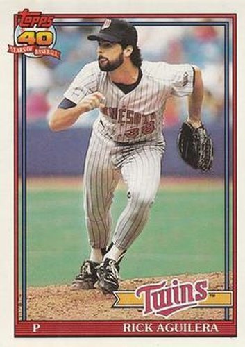 #318 Rick Aguilera - Minnesota Twins - 1991 O-Pee-Chee Baseball