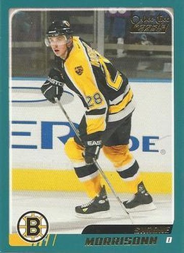 #319 Shaone Morrisonn - Boston Bruins - 2003-04 O-Pee-Chee Hockey