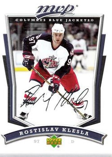 #31 Rostislav Klesla - Columbus Blue Jackets - 2007-08 Upper Deck MVP Hockey