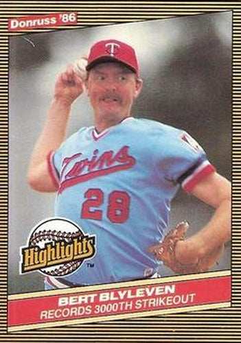 #31 Bert Blyleven - Minnesota Twins - 1986 Donruss Highlights Baseball