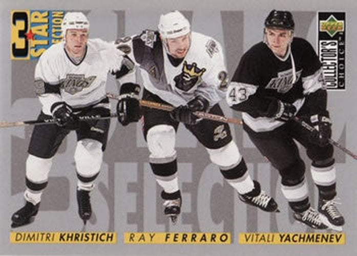 #320 Dmitri Khristich / Ray Ferraro / Vitali Yachmenev - Los Angeles Kings - 1996-97 Collector's Choice Hockey