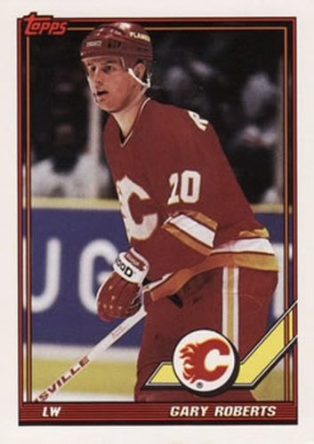 #320 Gary Roberts - Calgary Flames - 1991-92 Topps Hockey