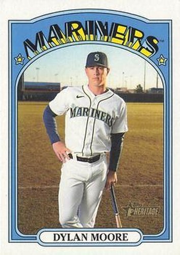 #320 Dylan Moore - Seattle Mariners - 2021 Topps Heritage Baseball
