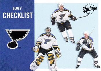 #320 Blues Checklist - St. Louis Blues - 2000-01 Upper Deck Vintage Hockey