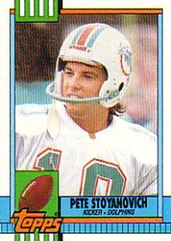 #320 Pete Stoyanovich - Miami Dolphins - 1990 Topps Football