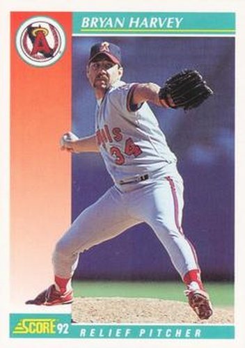 #322 Bryan Harvey - California Angels - 1992 Score Baseball