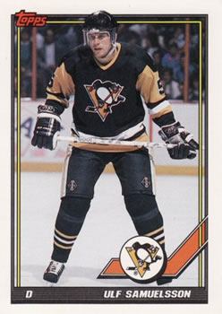#323 Ulf Samuelsson - Pittsburgh Penguins - 1991-92 Topps Hockey