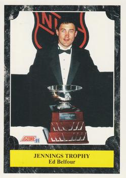 #323 Ed Belfour Jennings Trophy - Chicago Blackhawks - 1991-92 Score Canadian Bilingual Hockey
