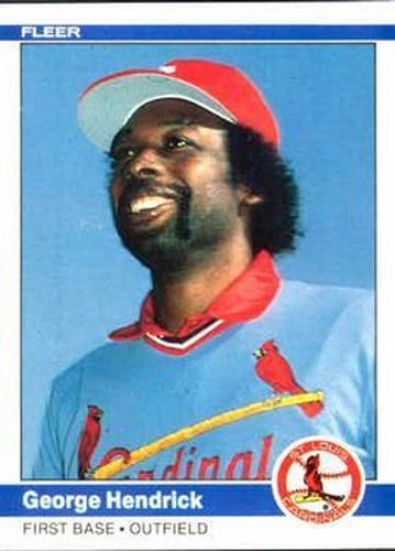 #324 George Hendrick - St. Louis Cardinals - 1984 Fleer Baseball