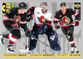 #325 Alexandre Daigle / Alexei Yashin / Damian Rhodes - Ottawa Senators - 1996-97 Collector's Choice Hockey