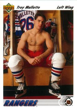 #326 Troy Mallette - New York Rangers - 1991-92 Upper Deck Hockey