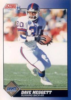 #110 Dave Meggett - New York Giants - 1991 Score Football
