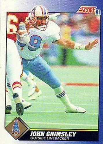 #54 John Grimsley - Houston Oilers - 1991 Score Football