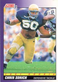 #579 Chris Zorich - Notre Dame Fighting Irish / Chicago Bears - 1991 Score Football