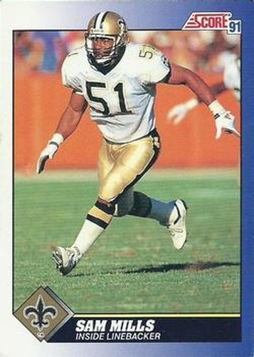 #61 Sam Mills - New Orleans Saints - 1991 Score Football