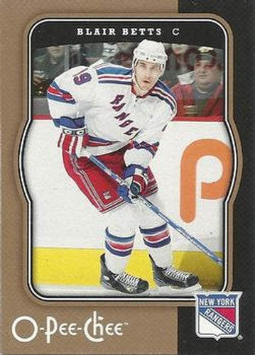 #327 Blair Betts - New York Rangers - 2007-08 O-Pee-Chee Hockey