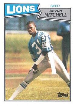 #327 Devon Mitchell - Detroit Lions - 1987 Topps Football